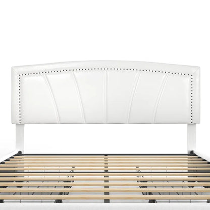 Hydraulic Bed: Faux Leather Storage Bed Queen Size