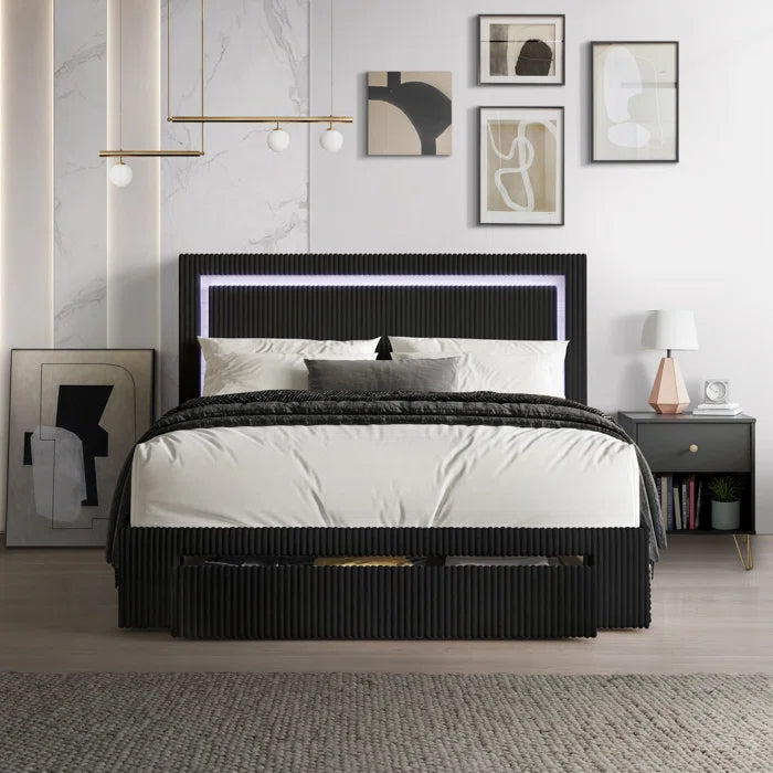 Hydraulic Bed: Gouker Upholstered Storage Bed