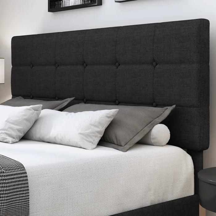 Hydraulic Bed Kendal Tufted Upholstered Storage Platform Bed with Adjustable Headboard