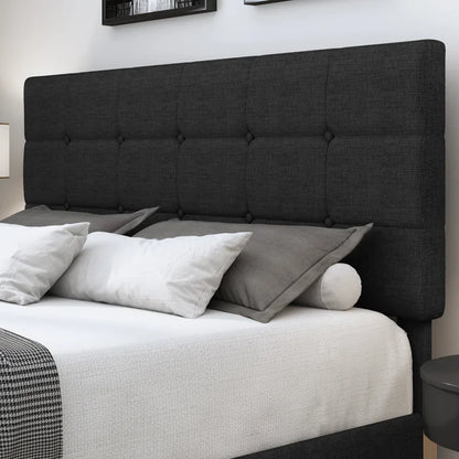 Hydraulic Bed Kendal Tufted Upholstered Storage Platform Bed with Adjustable Headboard