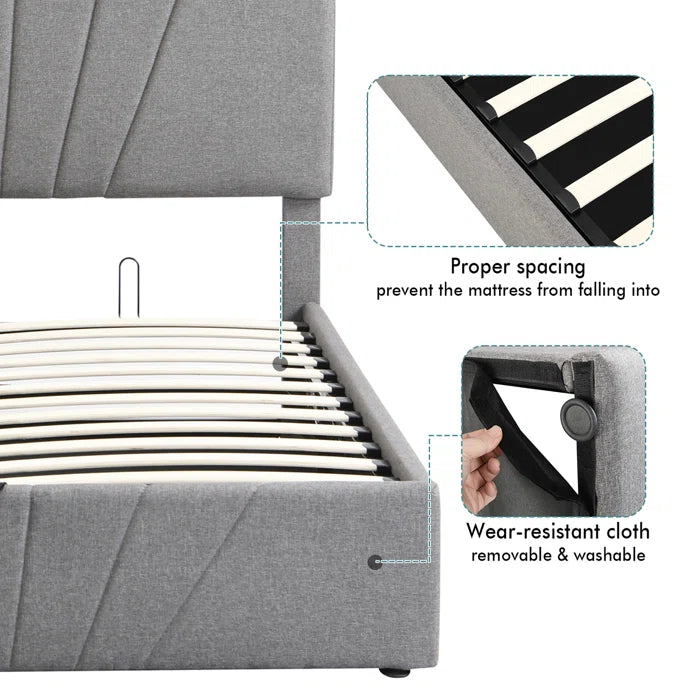 Hydraulic Bed: Loleatha Upholstered Storage Bed