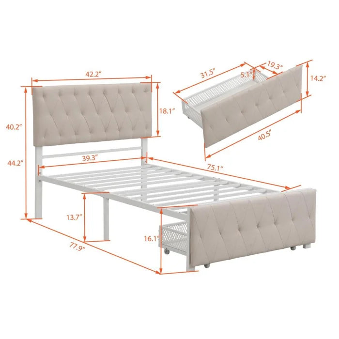 Hydraulic Bed: Upholstered Storage Bed