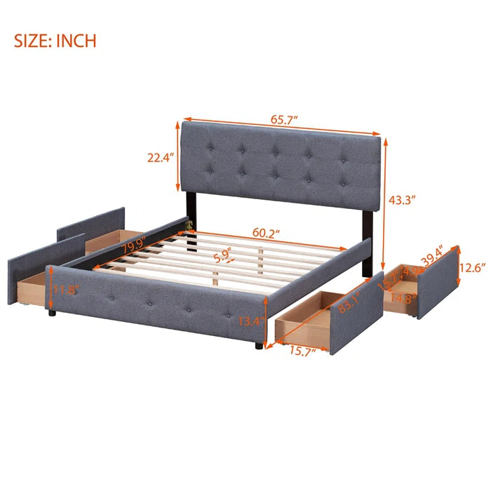 Hydraulic Bed: Upholstered Storage Bed