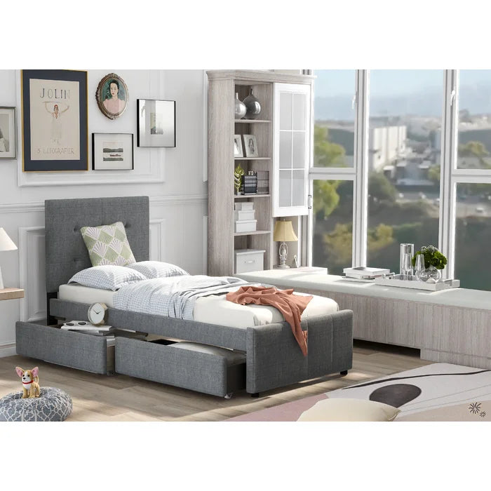 Hydraulic Bed: Upholstered Storage Bed