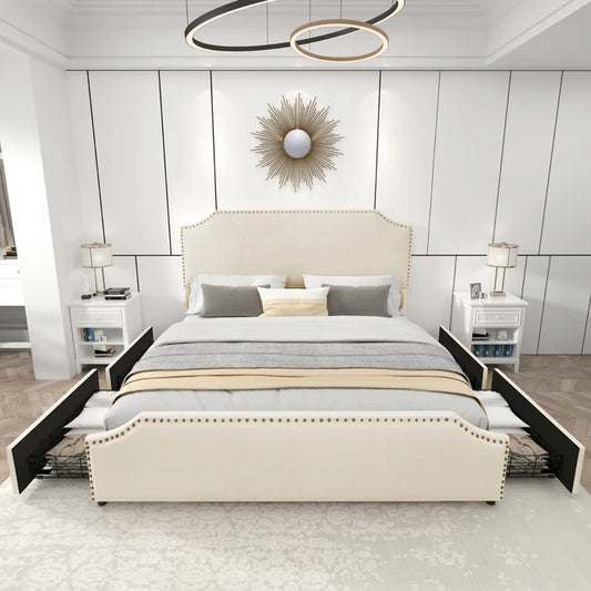 Hydraulic Bed: Upholstered Storage Bed