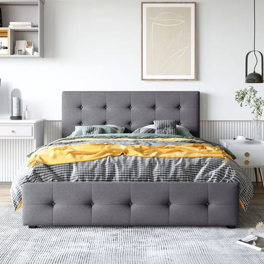 Hydraulic Bed: Upholstered Storage Bed