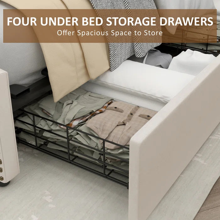 Hydraulic Bed: Upholstered Storage Bed