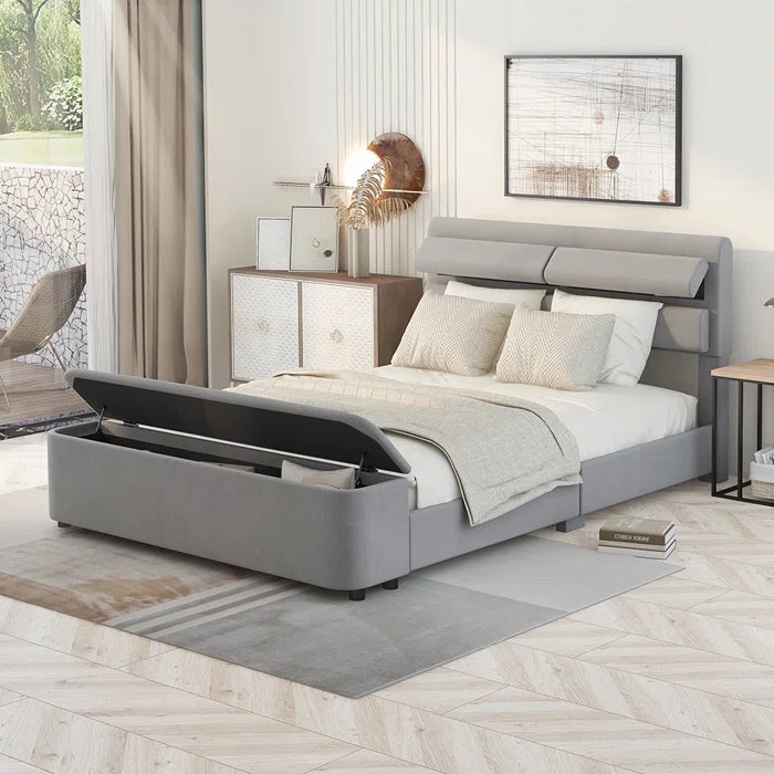 Hydraulic Bed: Upholstered Storage Bed