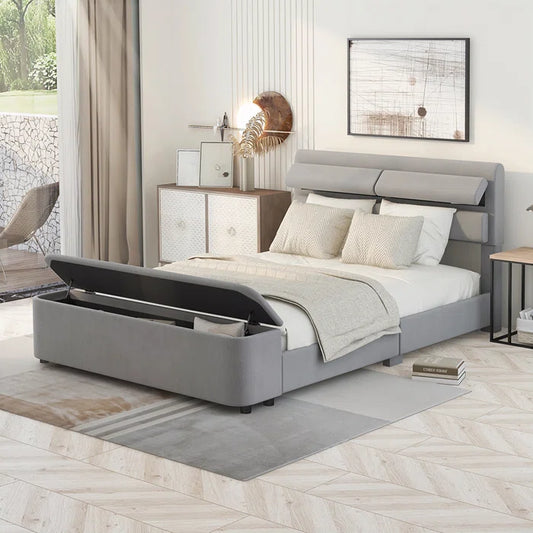 Hydraulic Bed: Upholstered Storage Bed