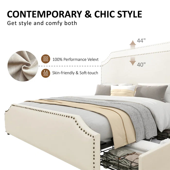 Hydraulic Bed: Upholstered Storage Bed