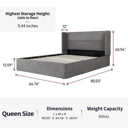 Hydraulic Bed: Upholstered Storage Bed