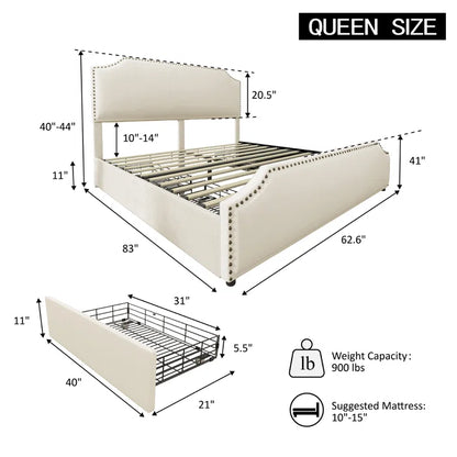 Hydraulic Bed: Upholstered Storage Bed