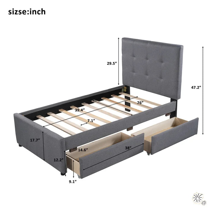 Hydraulic Bed: Upholstered Storage Bed
