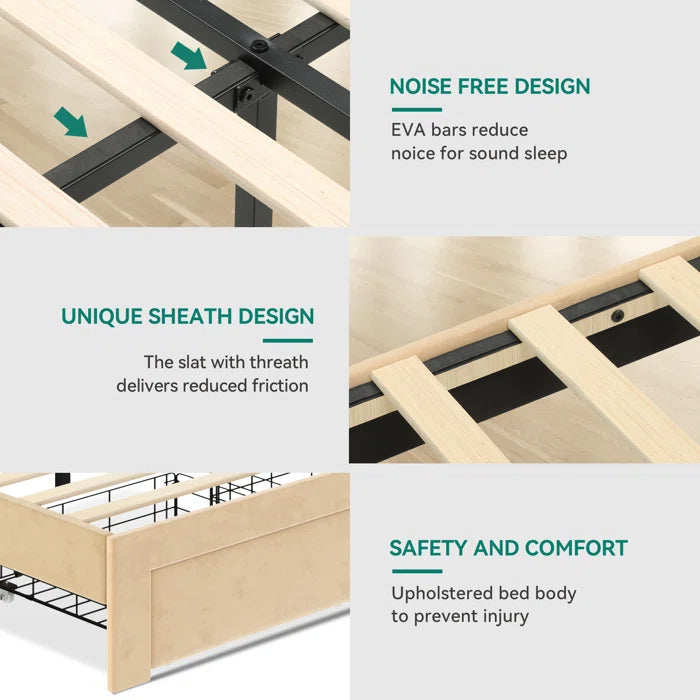 Hydraulic Bed: Upholstered Storage Bed with Built-in USB
