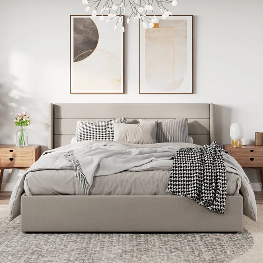 Hydraulic Bed: Verdugo Hydraulic Lift Up Storage Upholstered Platform Bed