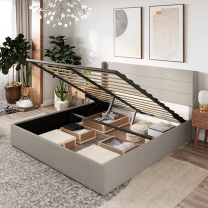 Hydraulic Bed: Verdugo Hydraulic Lift Up Storage Upholstered Platform Bed