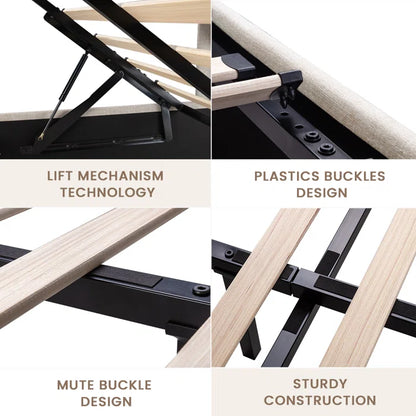 Hydraulic Bed: Verdugo Hydraulic Lift Up Storage Upholstered Platform Bed