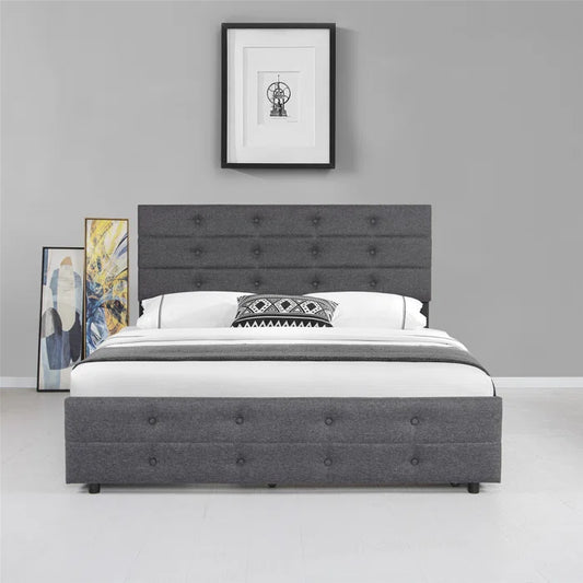 Hydraulic bed: Upholstered Storage Bed