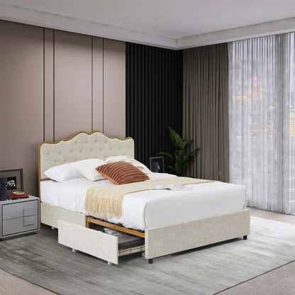 Hydraulic bed: Upholstered Storage Bed