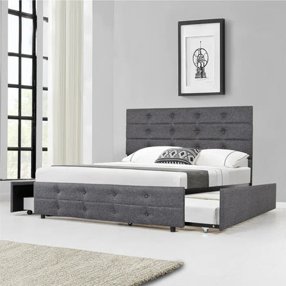 Hydraulic bed: Upholstered Storage Bed