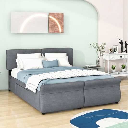 Hydraulic bed: Upholstered Storage Bed