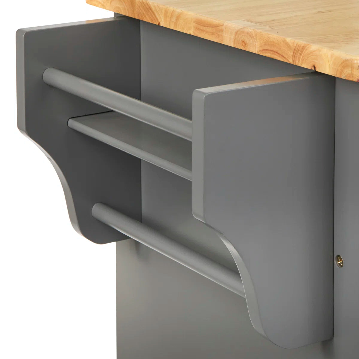 Kitchen Island Table with Solid Wood Countertop, Storage Cabinets &amp; Casters – 52-Inch Classic Design
