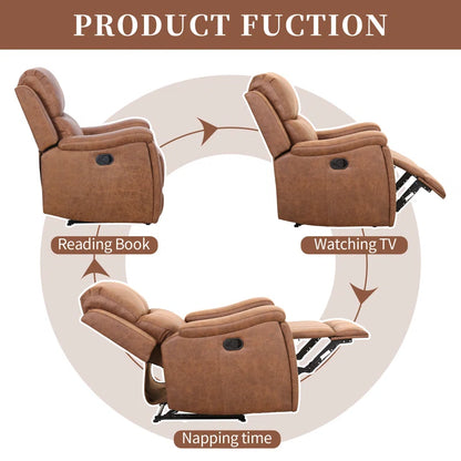 Luxury Sofa Sets: 3-Piece Faux Leather Reclining Sofa Set with Cup Holders