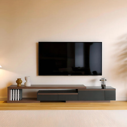 tv panel: 78.74'' Solid Wood Extendable tv panel with 2 Drawers and Storage Space