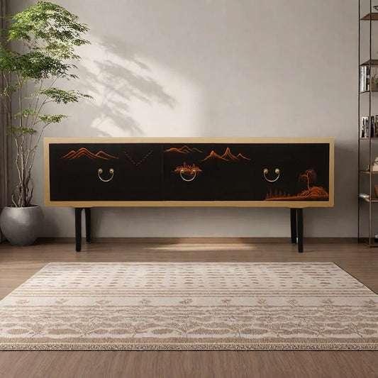 tv panel: Italian style retro high-footed tv panel