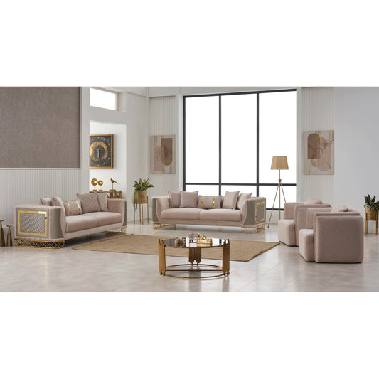 7 Seater Sofa Set: 4-Piece Modern Living Room Sofa Set