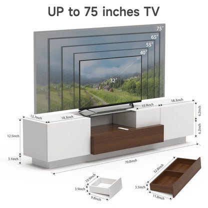 tv panel: LED TV Console with Storage Cabinets and Modern Entertainment Center Design