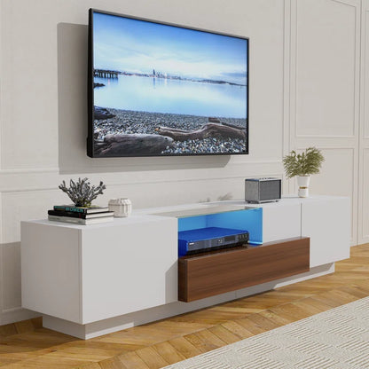 tv panel: LED TV Console with Storage Cabinets and Modern Entertainment Center Design