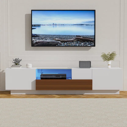 tv panel: LED TV Console with Storage Cabinets and Modern Entertainment Center Design