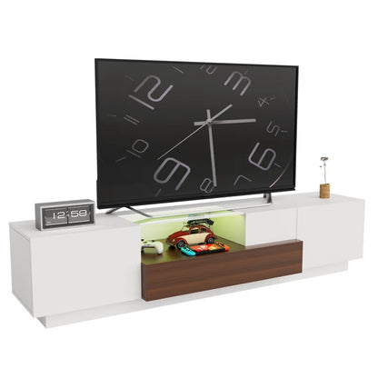 tv panel: LED TV Console with Storage Cabinets and Modern Entertainment Center Design