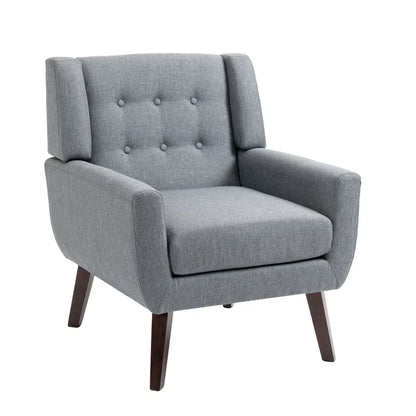 Luxury Sofa Sets: 3-Piece Mid-Century Modern Linen Sofa, Loveseat & 2 Chairs with Tufted Design