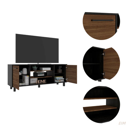tv panel: Modern tv panel with Six External Shelves, Double Door Cabinet, Storage Spaces For TV´S Up 37"