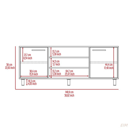 tv panel: Modern tv panel with Six External Shelves, Double Door Cabinet, Storage Spaces For TV´S Up 37"