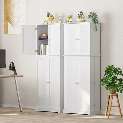 Microwave Stands: Microwave Stand with Storage – 64" Tall Kitchen Pantry with 10 Door Shelves