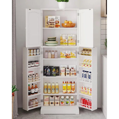 Microwave Stands: Microwave Stand with Storage – 64" Tall Kitchen Pantry with 10 Door Shelves