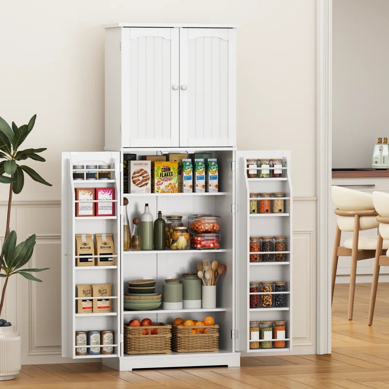 Microwave Stands: Microwave Stand with Storage – 64" Tall Kitchen Pantry with 10 Door Shelves