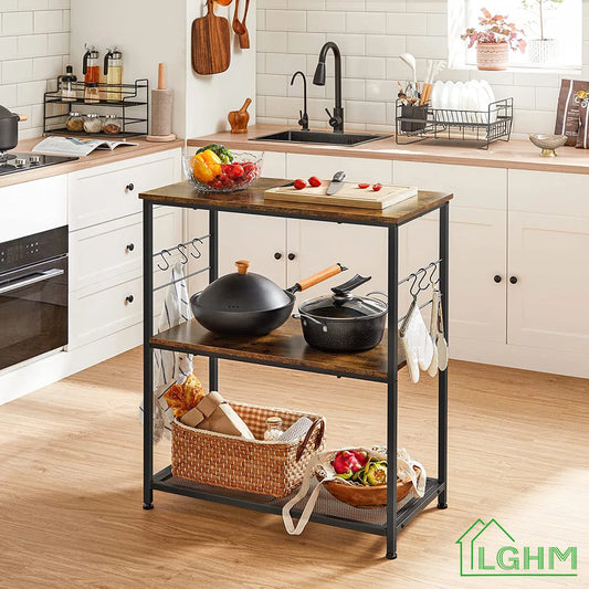Kitchen Racks: 31.5'' Standard Baker's Rack Made of Wood and Compatible with Microwaves