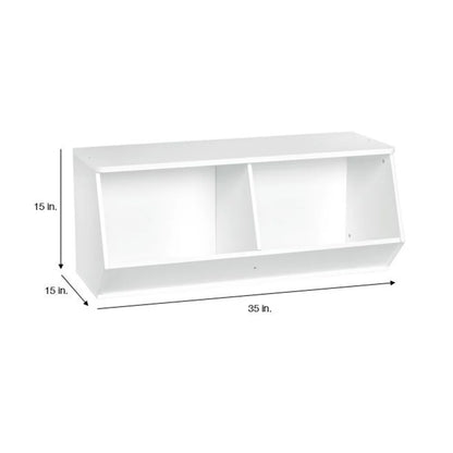 Kids Toy Storage Unit: 15.12'' Wide MDF Stackable Angled Organiser with 2 Compartments