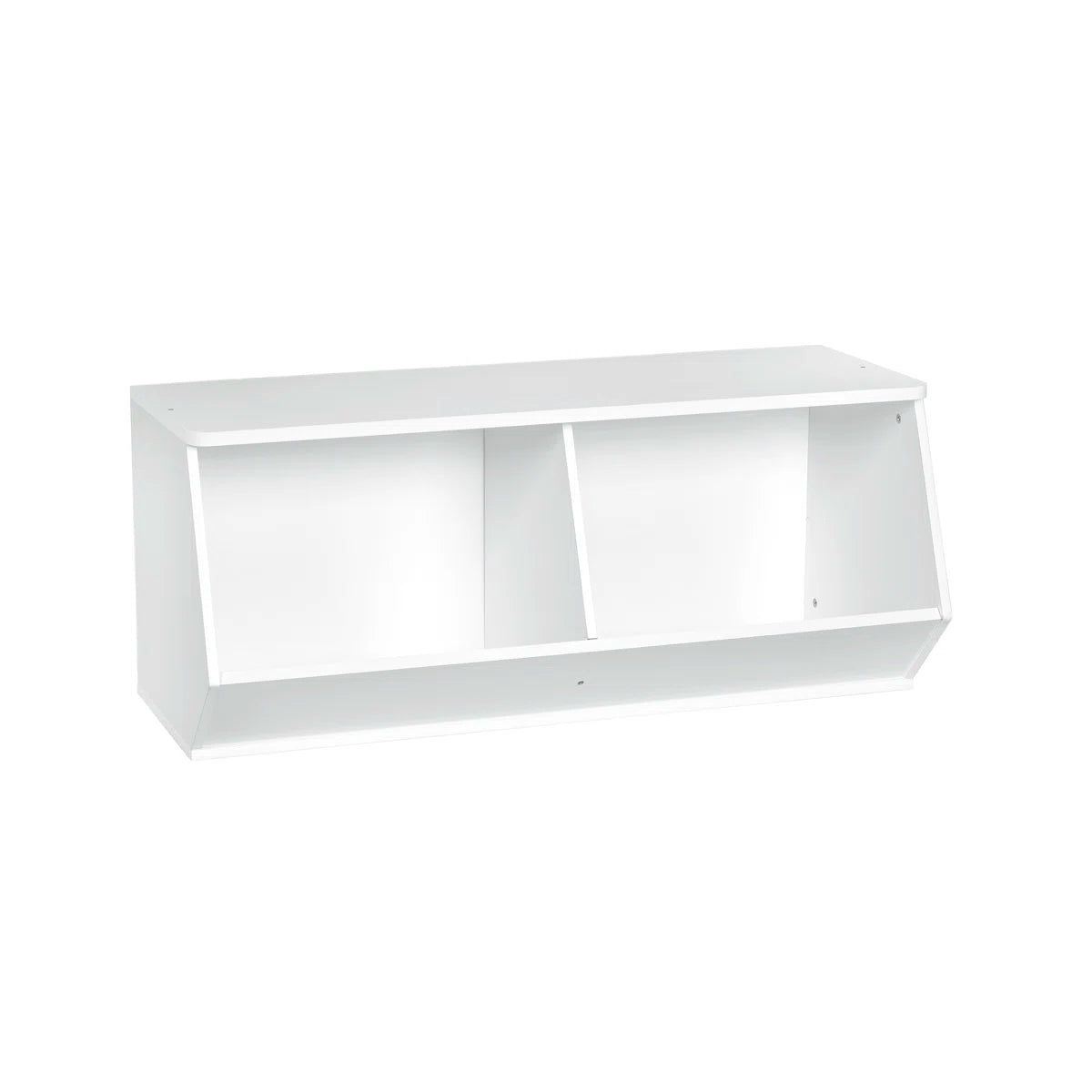 Kids Toy Storage Unit: 15.12'' Wide MDF Stackable Angled Organiser with 2 Compartments