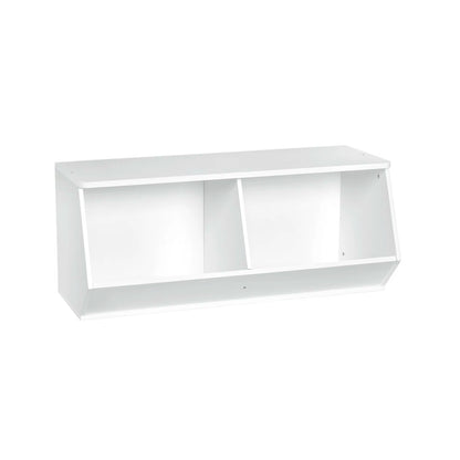 Kids Toy Storage Unit: 15.12'' Wide MDF Stackable Angled Organiser with 2 Compartments
