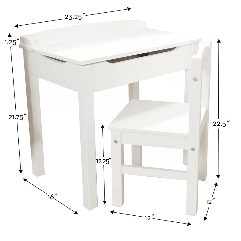 Kids Study Table: 23'' Writing Desk Chair Set