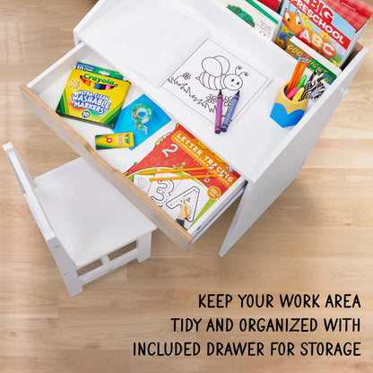 Kids Study Table: 24.8'' Art Desk Chair Set