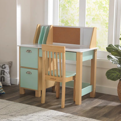 Kids Study Table: 35.8'' Writing Desk With Chair