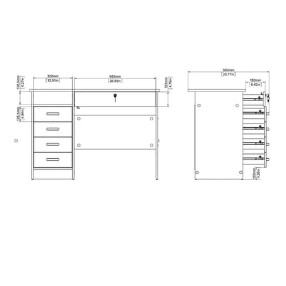 Kids Study Table: 43.03'' Wooden Desk