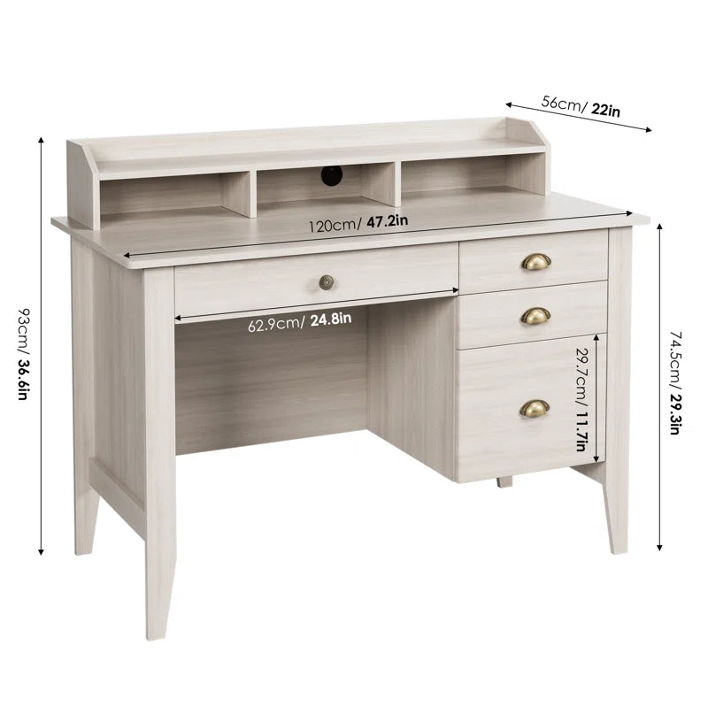 Kids Study Table: 47.24'' Desk White