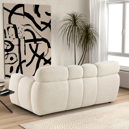 Luxury Sofa Sets: Cosy 2-Piece Sofa and Loveseat Set with Plush Bouclé Upholstery